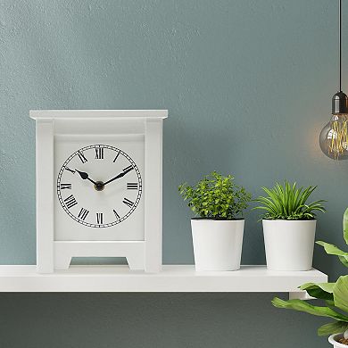 White MDF Clock Table Decor