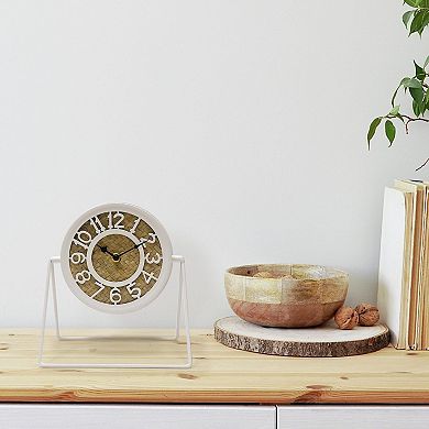 Metal Stand Clock Table Decor