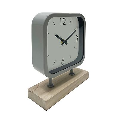 Wood & Metal Clock Table Decor