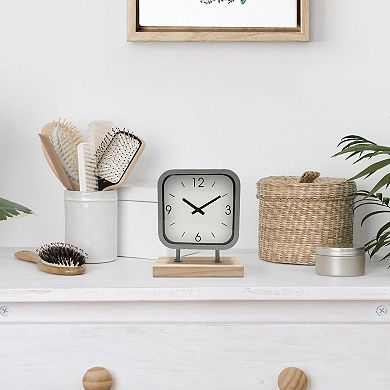 Wood & Metal Clock Table Decor