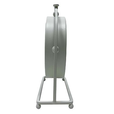 White Metal Clock Table Decor