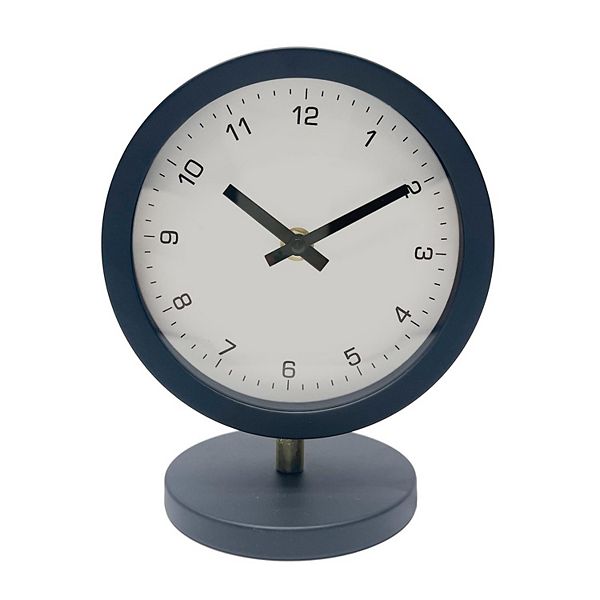 Round Black Metal Clock Table Decor