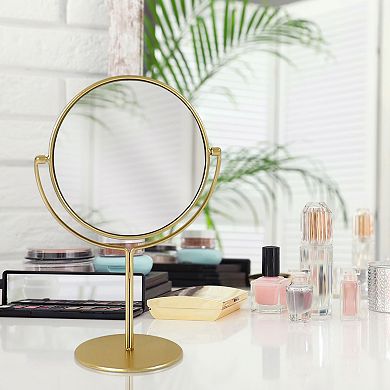 Metal Frame Swivel Mirror Table Decor