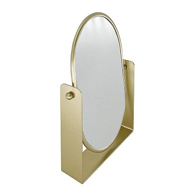 Gold Tone Frame Mirror Table Decor