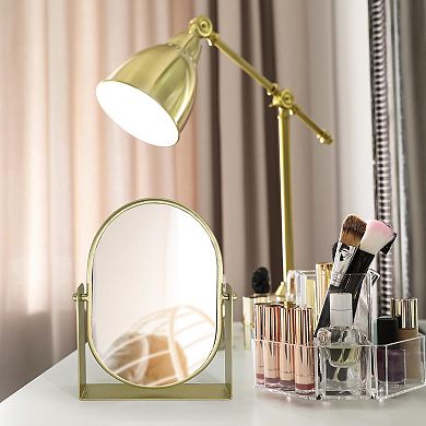 Gold Tone Frame Mirror Table Decor