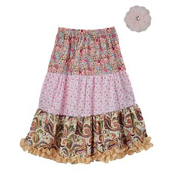 Mi Amore Gigi Peasant Skirt & Flower Hair Accessory