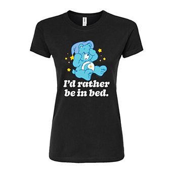 Juniors' Care Bears Rather Be In Bed Fitted Tee
