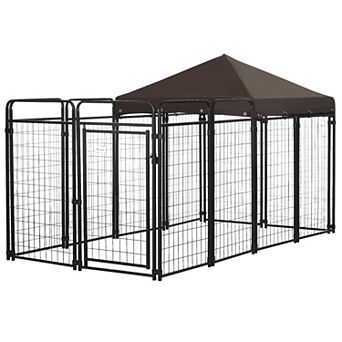 PawHut Dog Playpen Outdoor with Extended Run, for Large & Medium Dogs