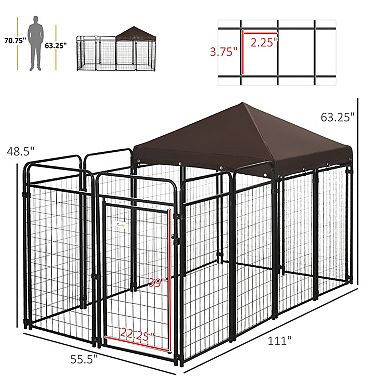 PawHut Dog Playpen Outdoor with Extended Run, for Large & Medium Dogs