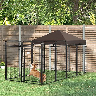 PawHut Dog Playpen Outdoor with Extended Run, for Large Medium Dogs