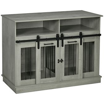 Large Or Small Dog Cage W/ Shelves Sliding Doors, Fancy Puppy Furniture