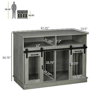 Large Or Small Dog Cage W/ Shelves Sliding Doors, Fancy Puppy Furniture