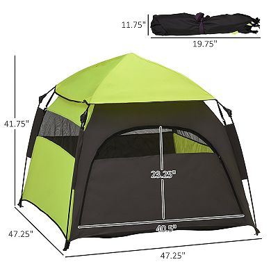 PawHut Pop Up Dog Tent for Extra Large and Large Dogs, Green