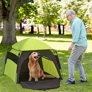 PawHut Pop Up Dog Tent for Extra Large and Large Dogs, Green