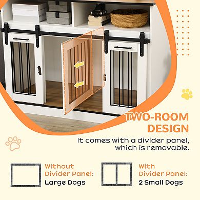 Large Or Small Dog Cage W/ Shelves Sliding Doors, Fancy Puppy Furniture