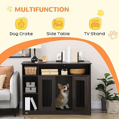 Large & Medium Dog Crate End Table W/ Adjustable Shelf, Extra Storage Space