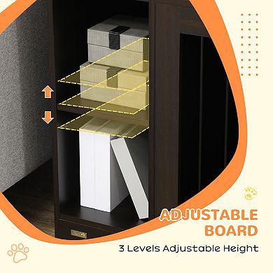 Large & Medium Dog Crate End Table W/ Adjustable Shelf, Extra Storage Space