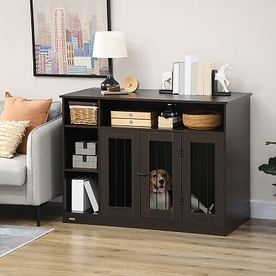 Large & Medium Dog Crate End Table W/ Adjustable Shelf, Extra Storage Space