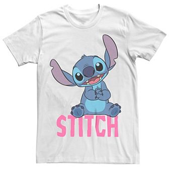 Disney's Juniors' Lilo & Stitch Sitting Classic Stitch Boyfriend Tee