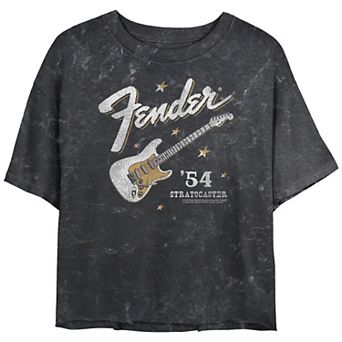 Juniors' Fender Western Stratocaster Crop Top Graphic Tee