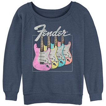 Juniors' Fender Pop Guitars Colors Long Sleeve Graphic Tee