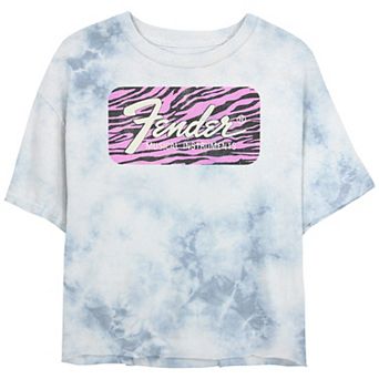 Juniors' Fender Wild Pink Logo Crop Top Graphic Tee