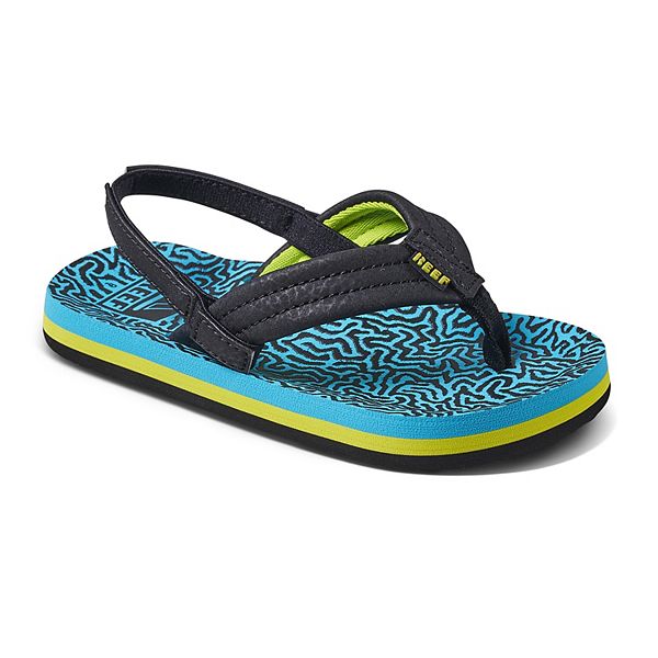 REEF Little Ahi Kids Sandals - Blue Coral (7 T)