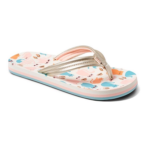 REEF Ahi Kids' Flip Flops - Cool Cats (4)