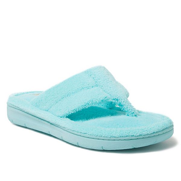Dearfoams Women's Wrenley Terry Thong Flip Flop House Slipper