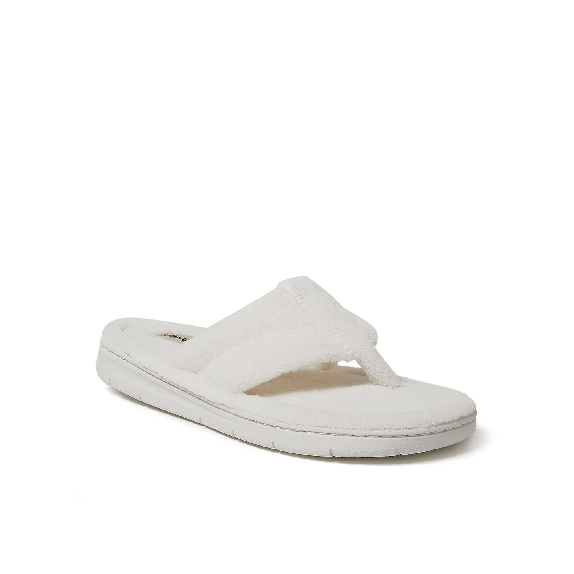 Womens Dearfoams Wrenley Terry Thong Slippers, Size: Small, Muslin