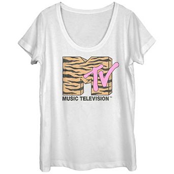 Juniors' MTV Vintage Tiger Logo Scoop Neck Graphic Tee