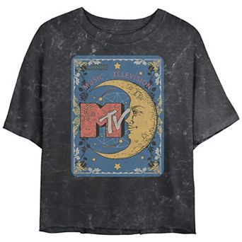 Juniors' MTV Tarot Card Moon Crop Top Graphic Tee