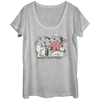 Juniors' MTV Meowsic Television Scoop Neck Graphic Tee