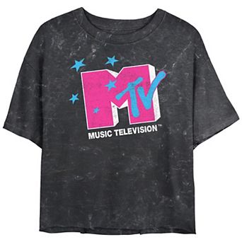 Juniors' MTV Stars Music Television Crop Top Graphic Tee