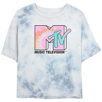 Juniors' MTV Music Television Tie Dye Crop Top Graphic Tee
