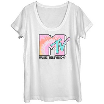 Juniors' MTV Music Television Tie Dye Scoop Neck Graphic Tee