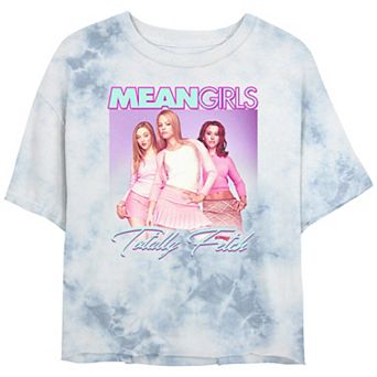 Juniors' Mean Girls Total F Tie Dye Crop Top Graphic Tee