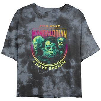Juniors' Star Wars The Mandalorian I have Spoken Badge Crop Top Graphic Tee