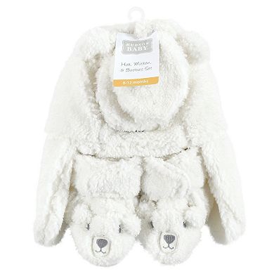 Hudson Baby Unisex Baby Trapper Hat, Mitten and Bootie Set, Cream Bear