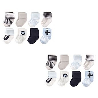 Luvable Friends Infant Boy Newborn and Baby Terry Socks, Airplane 16 pc