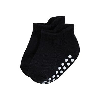 Hudson Baby Infant Boy Non-Skid No-Show Socks, Black