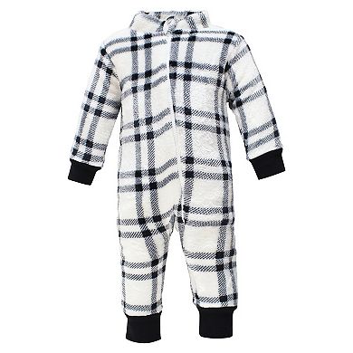 Hudson Baby Infant Boy Plush Jumpsuits, Brown Bear