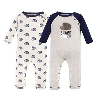 Touched by Nature Baby Boy Organic Cotton Coveralls 2 pk Hedgehog