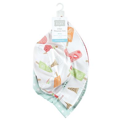 Hudson Baby Infant Girl Sun Protection Hat, Ice Cream Dot