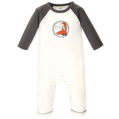 Touched by Nature Baby Boy Organic Cotton Coveralls 3pk, Boho Fox, 0-3 Months
