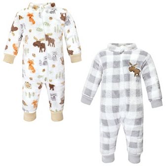 Hudson Baby Unisex Baby Fleece Jumpsuits, Coveralls, and Playsuits, Woodland, 0-3 Months