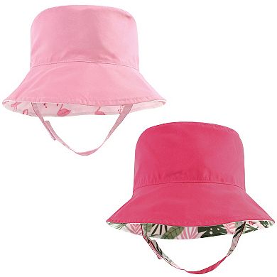 Hudson Baby Infant Girl Sun Protection Hat, Flamingo Tropical