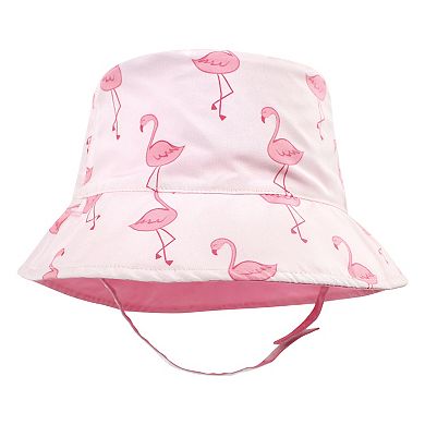 Hudson Baby Infant Girl Sun Protection Hat, Flamingo Tropical
