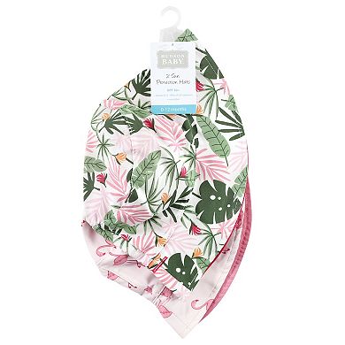 Hudson Baby Infant Girl Sun Protection Hat, Flamingo Tropical