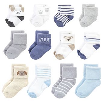 Infant Boys Grow With Me Socks 12 pk Dog